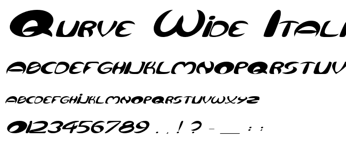 Qurve Wide Italic font